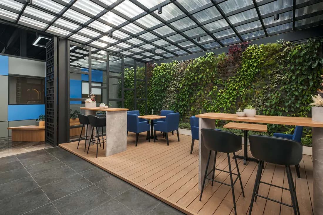 The atrium at Geonet's Bali headquarters
