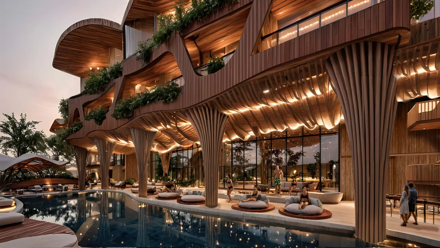 The Wylder, Berawa, pool colonnade