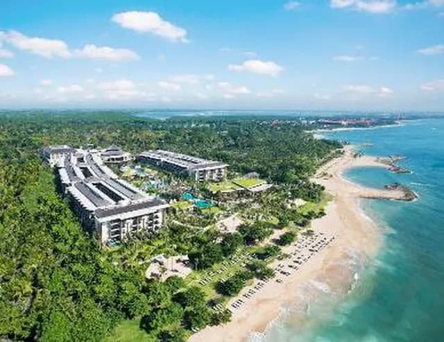 Beachfront resort at Nusa Dua, Bali, seen from the air