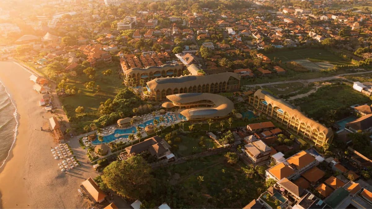 ELLE Resort & Beach Club, Seminyak — aerial view of the resort